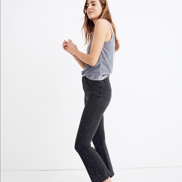 Cali Demi-Boot Jeans: Scattered Metallic Dots Edition - Picture 2 of 9